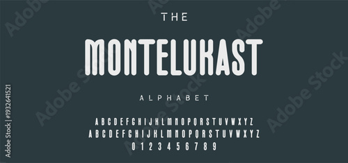 Digital modern alphabet font. Creative abstract urban, futuristic, fashion, sport, minimal technology typography.  Simple vector illustration with number