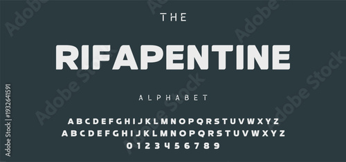 Digital modern alphabet font. Creative abstract urban, futuristic, fashion, sport, minimal technology typography.  Simple vector illustration with number