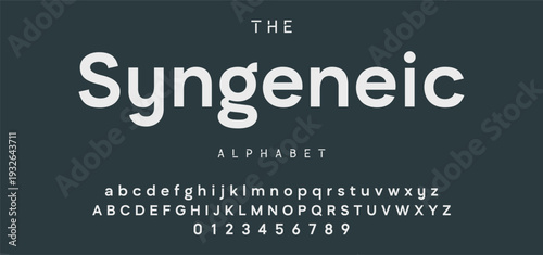 Digital modern alphabet font. Creative abstract urban, futuristic, fashion, sport, minimal technology typography.  Simple vector illustration with number