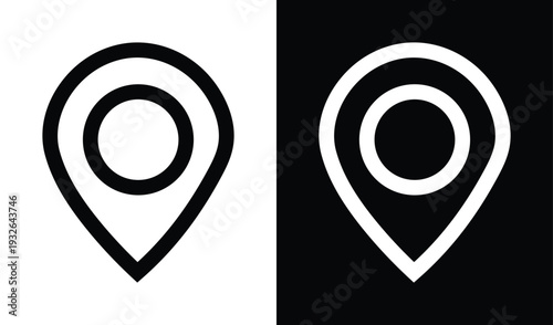 Minimal Location Line Icon (Map Pin Outline) – GPS Marker Symbol for Navigation, Address, Maps UI, and Travel App Interface.