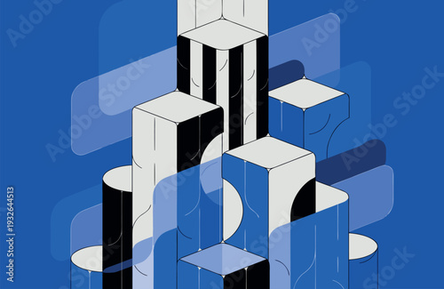 Abstract vertical glass blocks symbolizing scalability