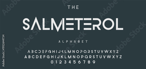 Digital modern alphabet font. Creative abstract urban, futuristic, fashion, sport, minimal technology typography.  Simple vector illustration with number