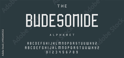 Digital modern alphabet font. Creative abstract urban, futuristic, fashion, sport, minimal technology typography.  Simple vector illustration with number