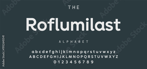 Digital modern alphabet font. Creative abstract urban, futuristic, fashion, sport, minimal technology typography.  Simple vector illustration with number