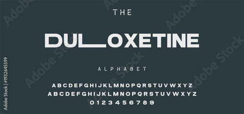 Digital modern alphabet font. Creative abstract urban, futuristic, fashion, sport, minimal technology typography.  Simple vector illustration with number