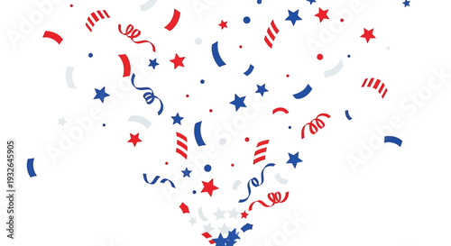 Set of patriotic confetti elements vector