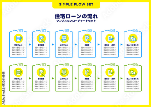 シンプルなフローチャートセット／住宅ローン
