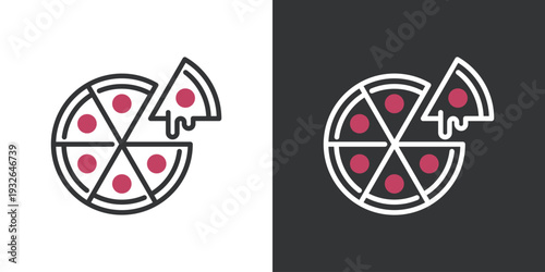 シンプルなピザのアイコン