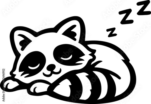 cute baby raccoon black character 