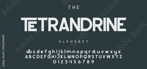 Digital modern alphabet font. Creative abstract urban, futuristic, fashion, sport, minimal technology typography.  Simple vector illustration with number