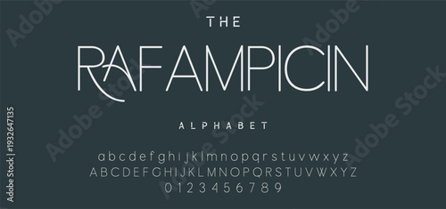 Digital modern alphabet font. Creative abstract urban, futuristic, fashion, sport, minimal technology typography.  Simple vector illustration with number