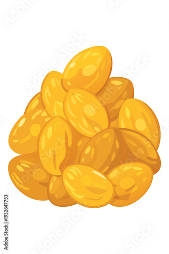 A side view of a healthy pile of sweet golden raisins