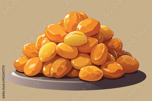 A healthy pile of sweet golden raisins side view