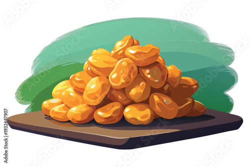 A healthy pile of sweet golden raisins side view