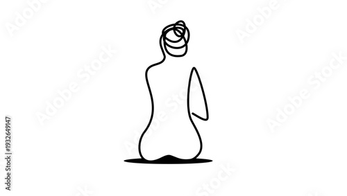 naked woman, black isolated silhouette