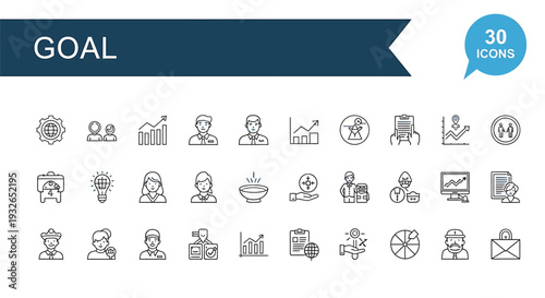 Goal setting icons and infographic elements