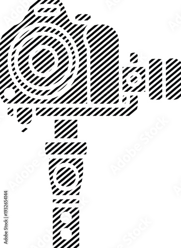 Vector Camera Gimbal Stabilizer Icon - Video Production Equipment Illustration