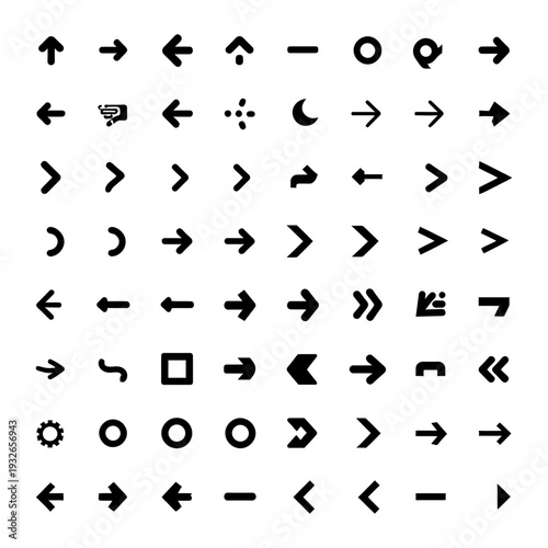 Extensive Arrow and Symbol Icon Set for Digital Interfaces