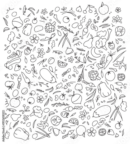 éléments graphiques pour épicerie, vente de fruits et légumes en direct, à la ferme, circuit court, local, marché, camion