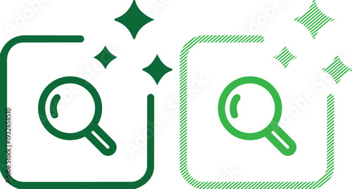 Vector Magnifying Glass Search Icons, Clean and Sharp Discovery Illustration
