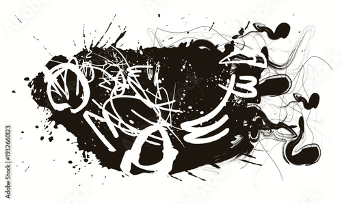 graffiti Black and white art grunge, grunge paint element, grunge texture overlay background. Monochrome grunge texture. Vector brush Stroke, Grunge Brush strokes Background. Brush strokes.eps