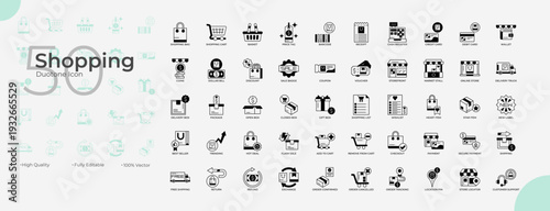Shopping Duotone Editable Icons set