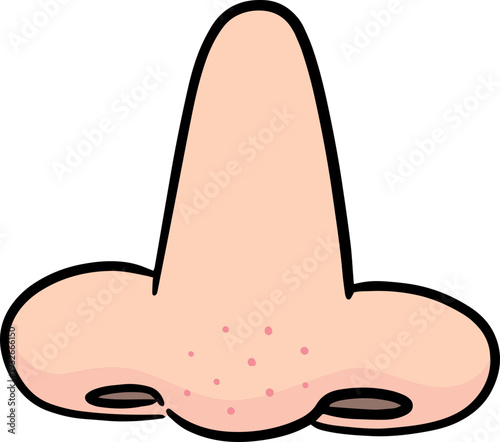 Hand drawn illustration of nose