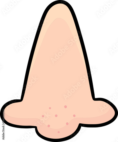 Hand drawn illustration of nose