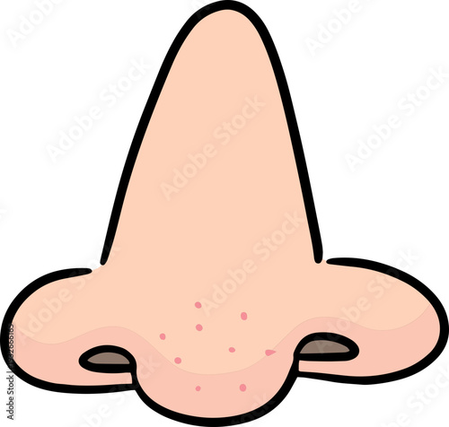 Hand drawn illustration of nose