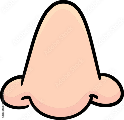 Hand drawn illustration of nose