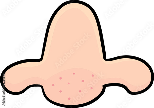 Hand drawn illustration of nose