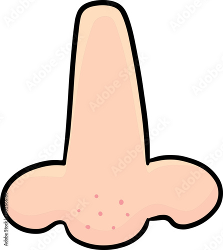 Hand drawn illustration of nose