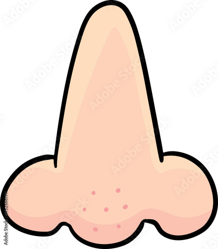 Hand drawn illustration of nose