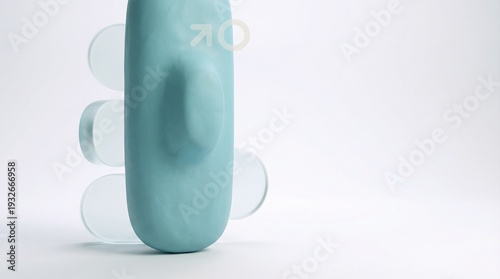 Wallpaper Mural Turquoise silicone baby teether with circular grips on white studio background Torontodigital.ca