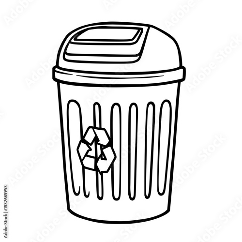 Modern Smart Waste Bin Vector Illustration: Urban Recycling Solution with Bold Design for Sustainable Living and Environmental Technology Projects