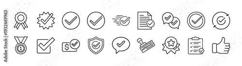 Collection of checkmark icons for approval and validation purposes