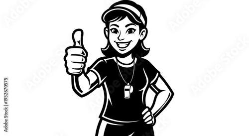 Cartoon Woman Giving Thumbs Up Gesture 2.