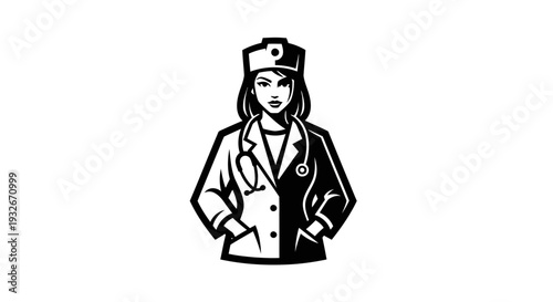 Female Doctor Cartoon Character Illustration 4.