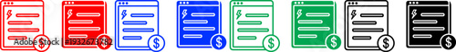 Electricity bill document icon with dollar sign and lightning bolt symbol for energy cost tracking