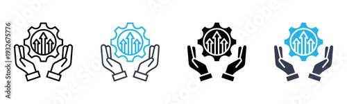 Production icon multiple style vector illustration