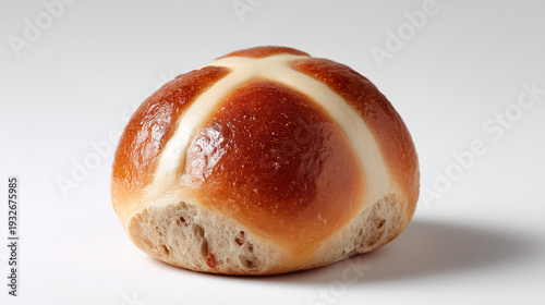 Wallpaper Mural Delicious hot cross bun, perfect for Easter celebrations. A sweet, spiced bread with a distinctive cross on top, symbolizing spring and renewal. Torontodigital.ca