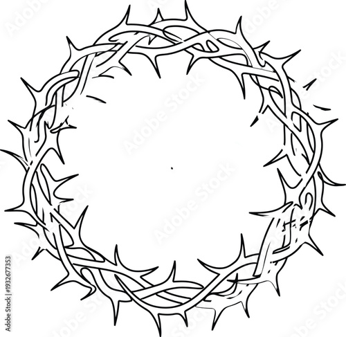 Crown of thorns on a white background symbolizing sacrifice and faith a christian concept and biblical representation