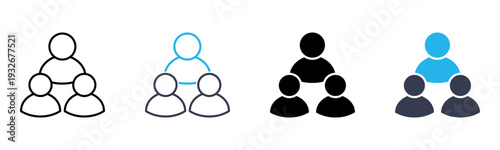 Team icon multiple style vector illustration