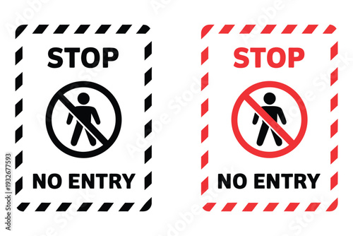 No entry icon sign vector design red color, prohibition symbol with stop restriction concept, minimal traffic warning sign illustration