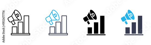 Marketing icon multiple style vector illustration