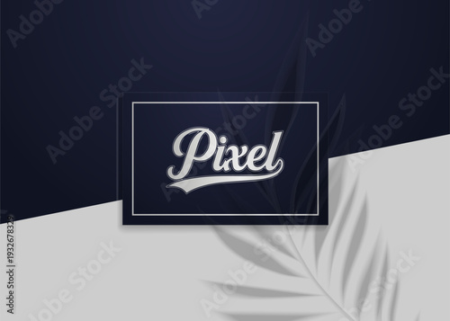 Elegant "Pixel" text logo on a dark background with subtle leaf shadows
