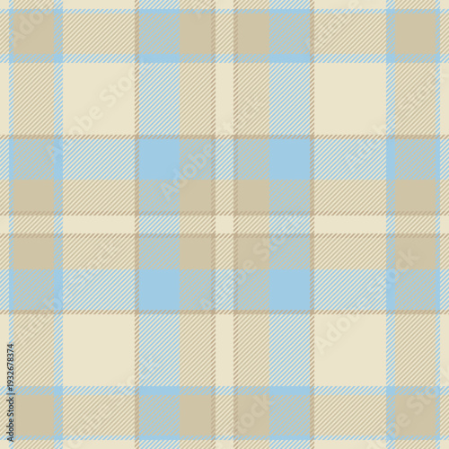 Contour background seamless fabric, multicolored textile texture vector. Sewing tartan check pattern plaid in light and velvet blue colors.