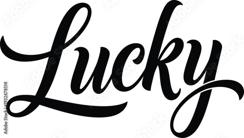 Lucky word in elegant black calligraphy