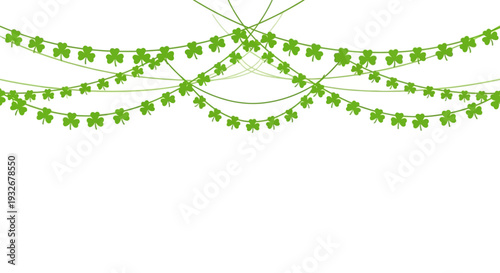 A delicate green floral wreath illustration with intertwined stems and leaves viewed from directly above in a digital artwork