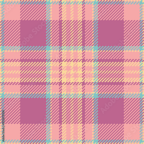 Mexico vector pattern texture, dye check textile fabric. Mature seamless background plaid tartan in red and pink colors.